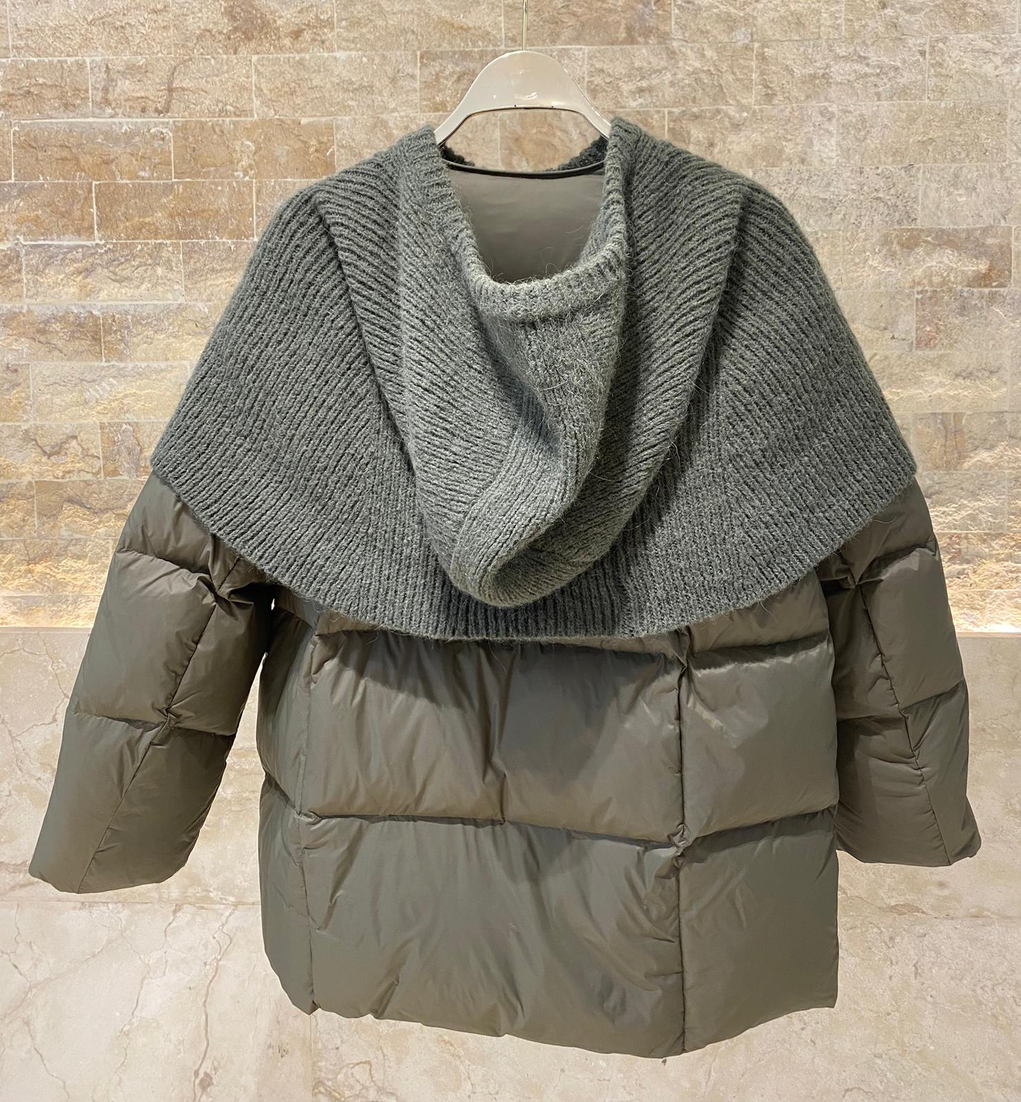 25AW-6107 Quilted Down Loose Jacket - Brown Loft