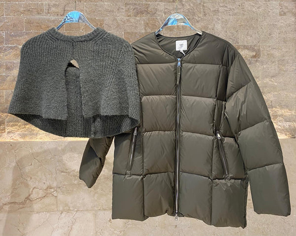 25AW-6107 Quilted Down Loose Jacket سترة مبطنة فضفاضة