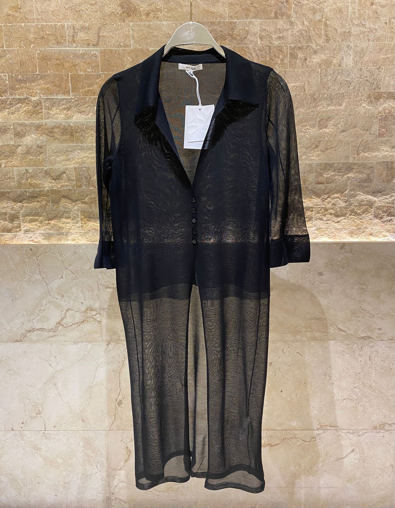25S-5110 كارديجان خفيف الوزن محبوك شفاف - Brown Loft