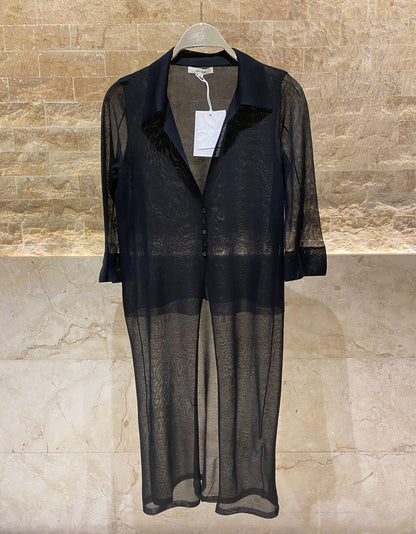 25S-5110 كارديجان خفيف الوزن محبوك شفاف - Brown Loft