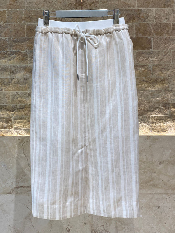 Striped Midi Linen Skirt - 25S-7084