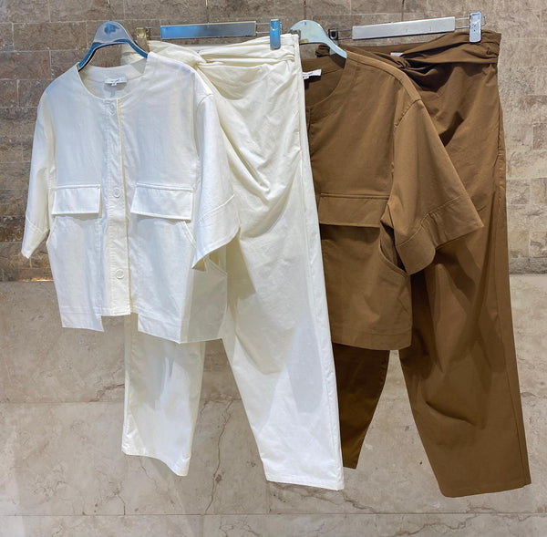 26S-1026/8027 Cropped Shirt Jacket and Pants
