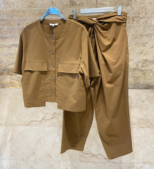 26S-1026/8027 Cropped Shirt Jacket and Pants
