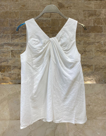 26S-1030 V Neck Sleeveless Tencel Top
