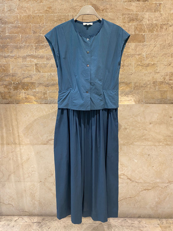 26S-3062 Buttoned Layered Dress فستان متعدد الطبقات بأزرار