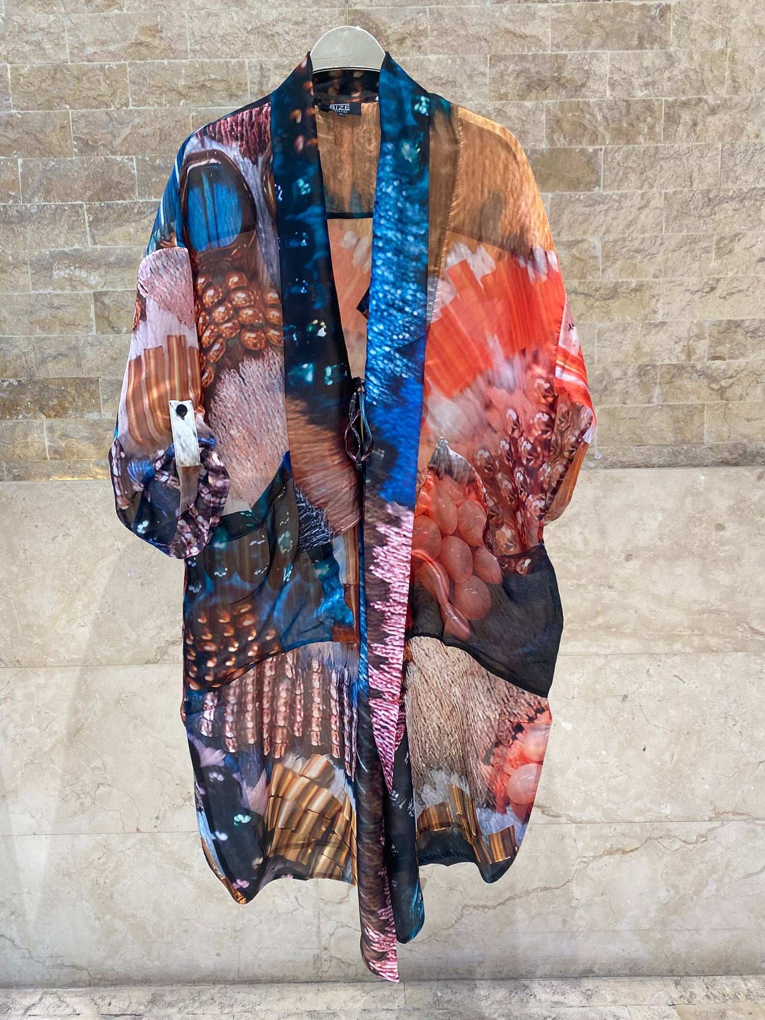 Abstract Print Oversized Kimono 26SS-BC5111 - Brown Loft