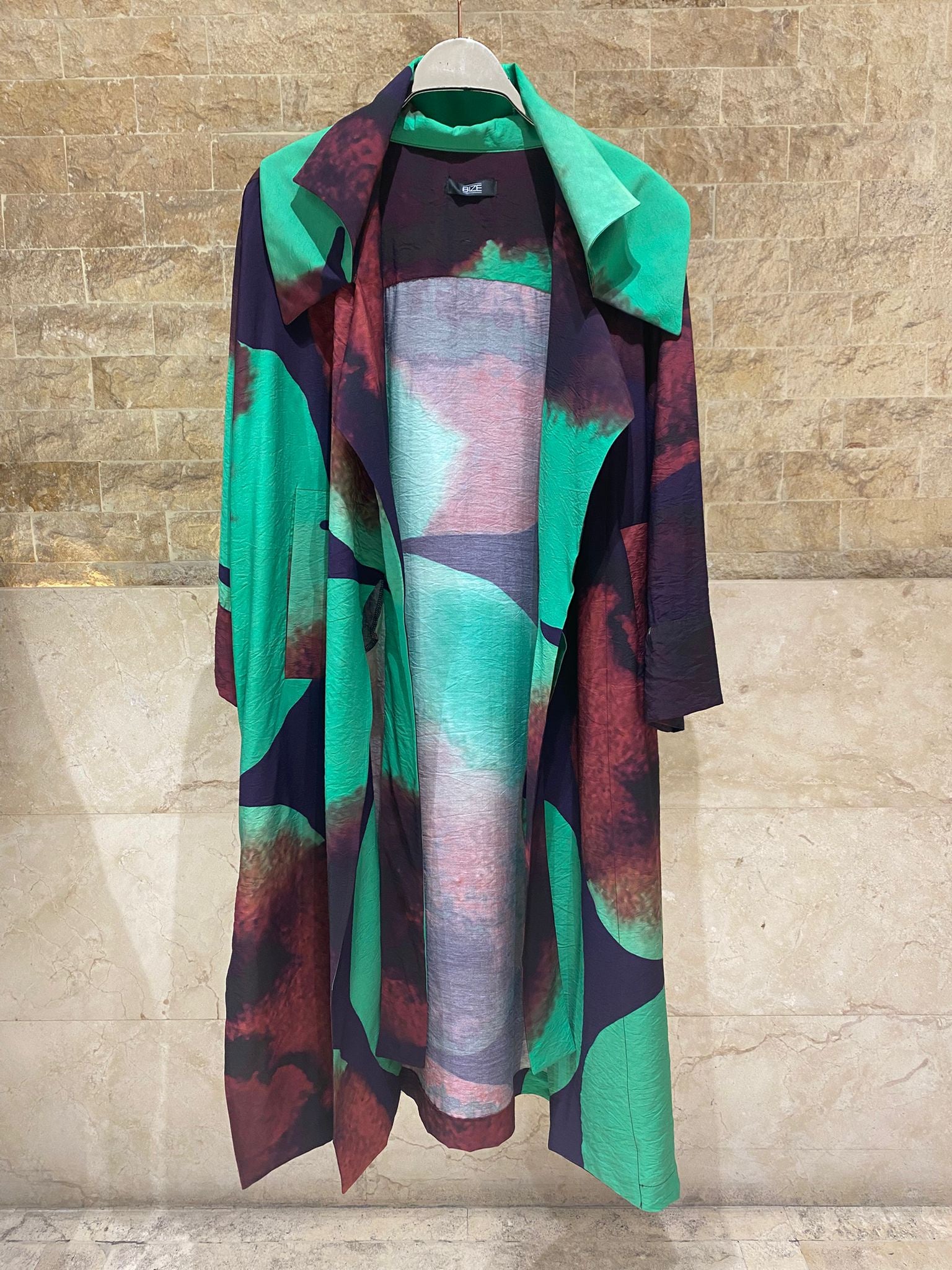 26SS-BZ1116 Ombre Print Statement Coat - Brown Loft