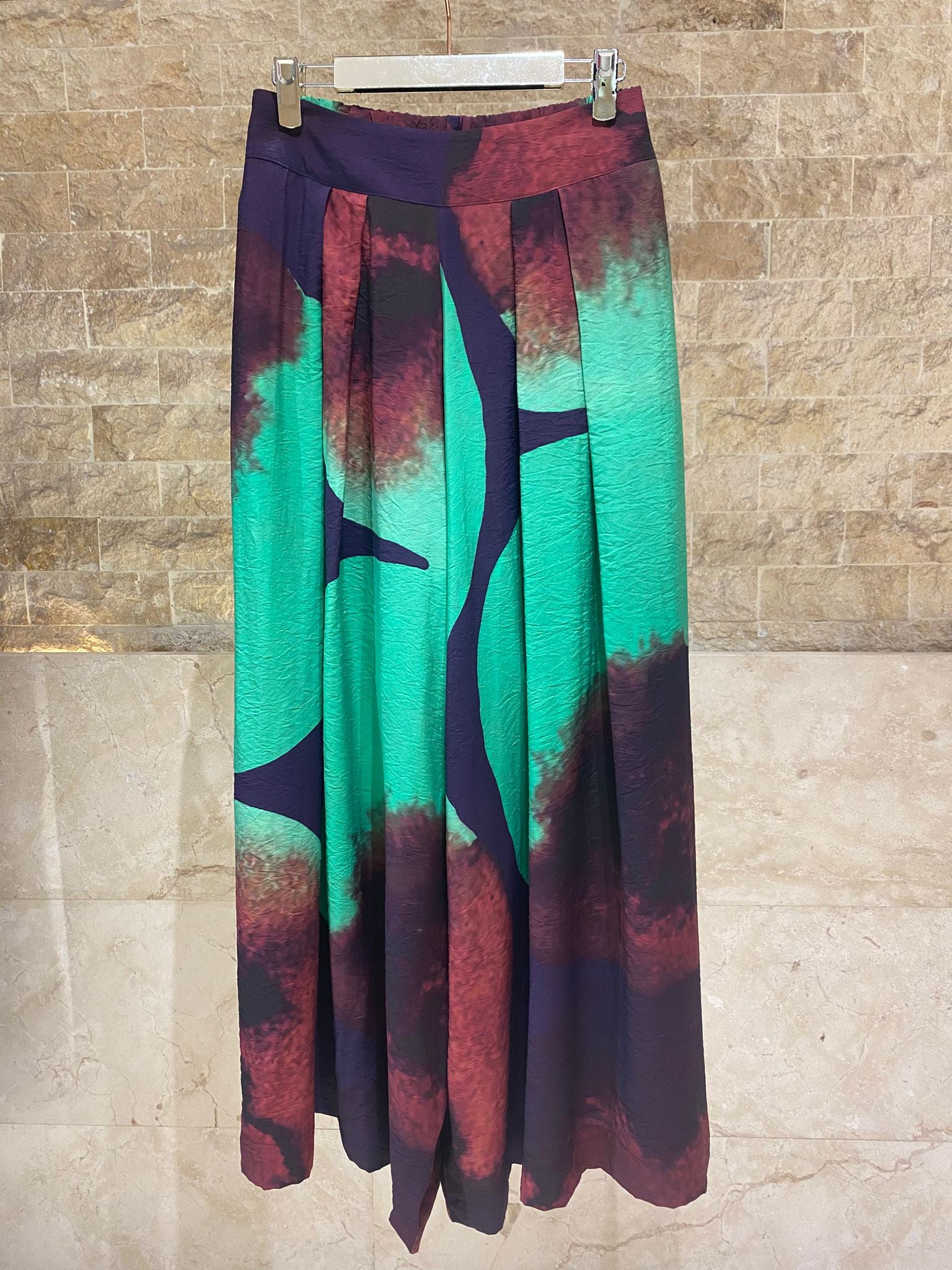 26SS-BZ3129 High Waisted Wide Leg Pants - Brown Loft