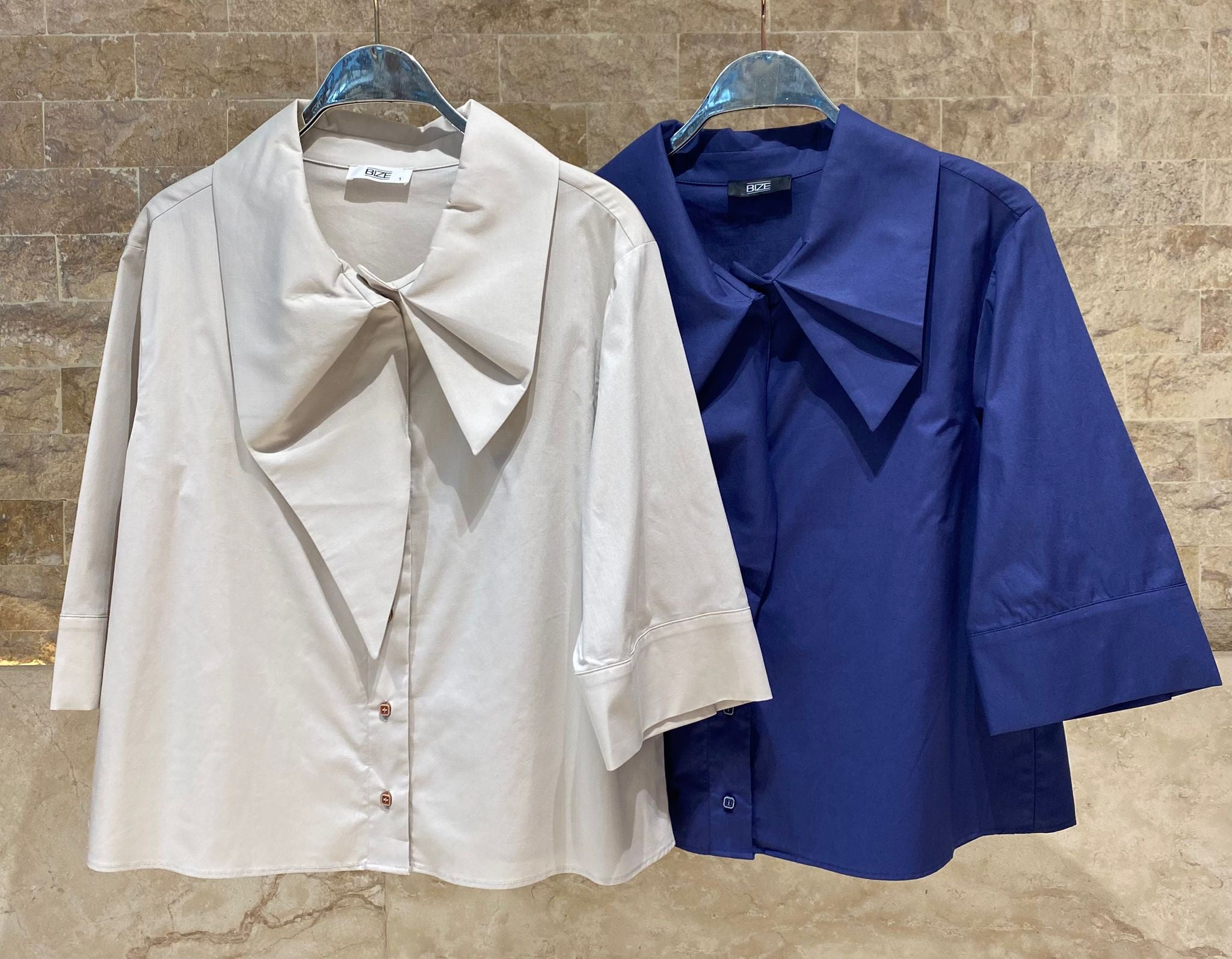 26SS-BZ364 Collared Poplin Shirt - Brown Loft