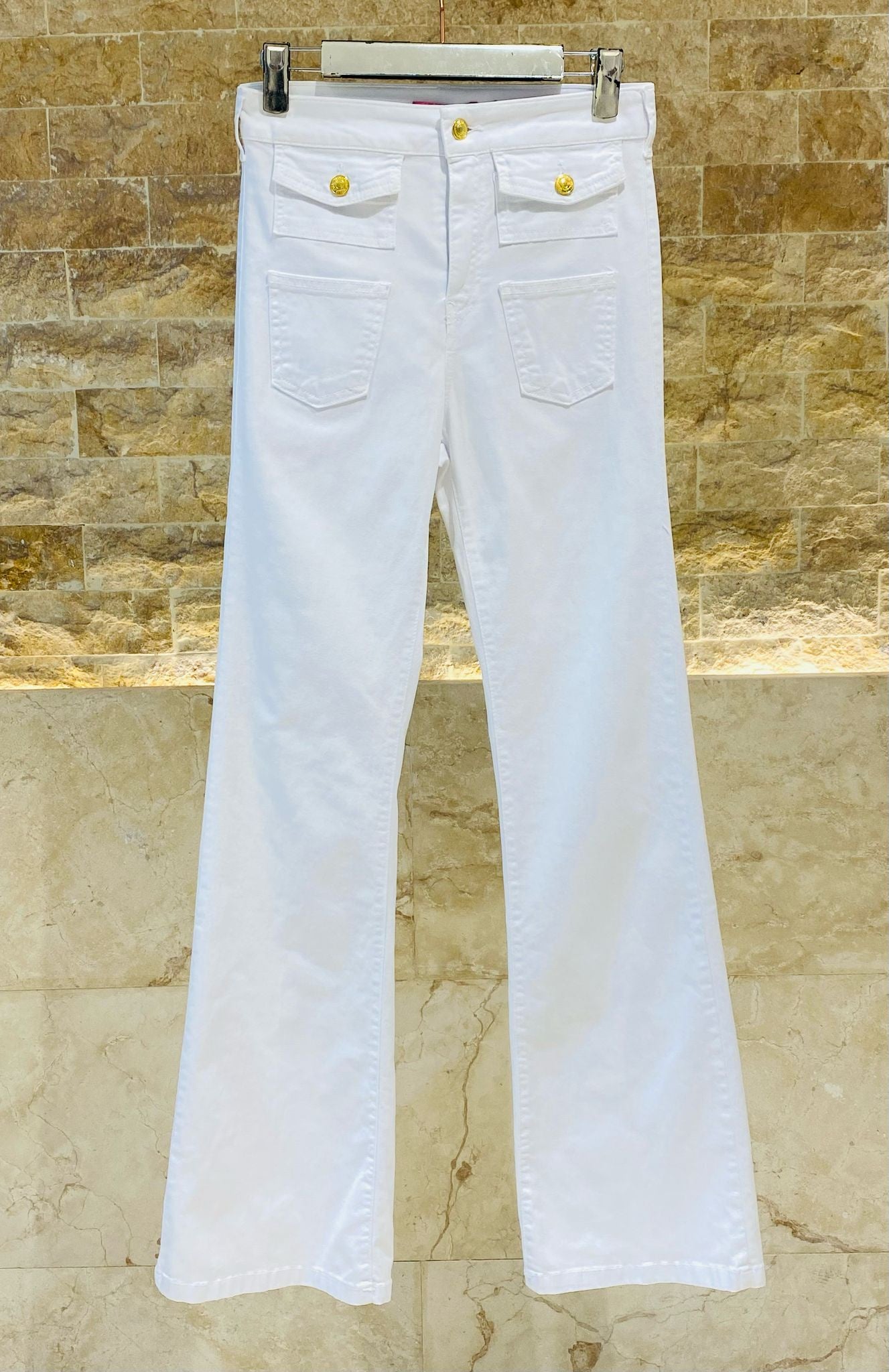 Slightly Flared Denim Pants - 32113 - Brown Loft