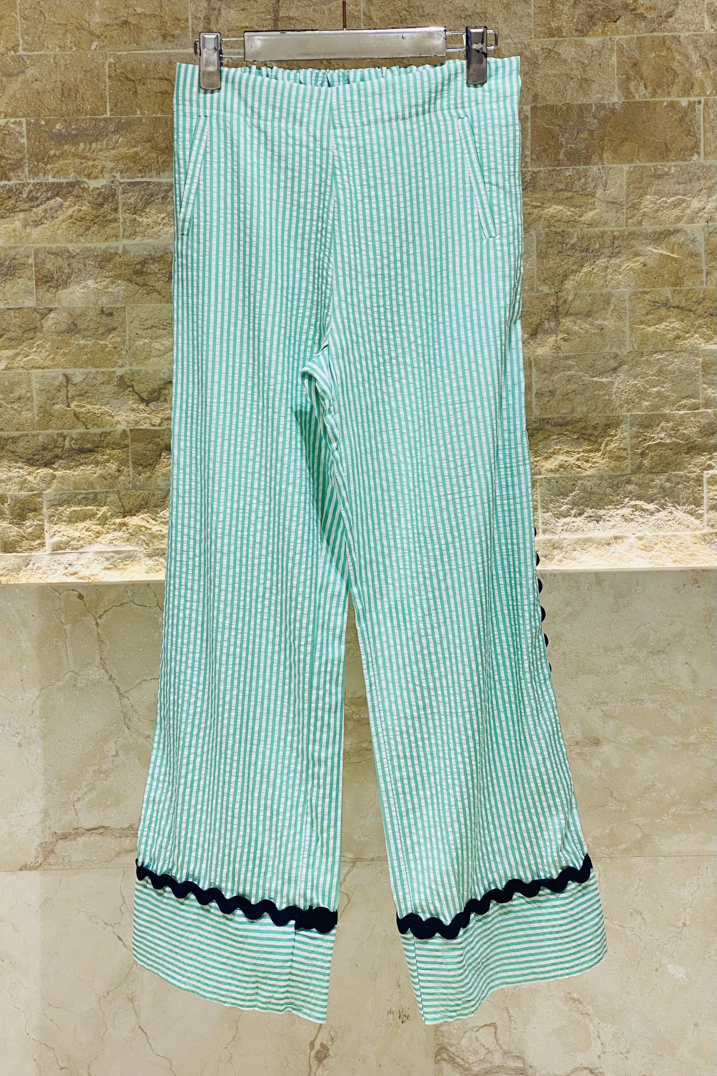Sandra Striped Pants - 32195 - Brown Loft