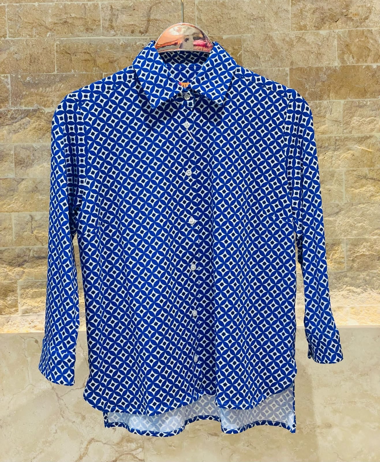 Geometric Print Shirt - 32247 - Brown Loft