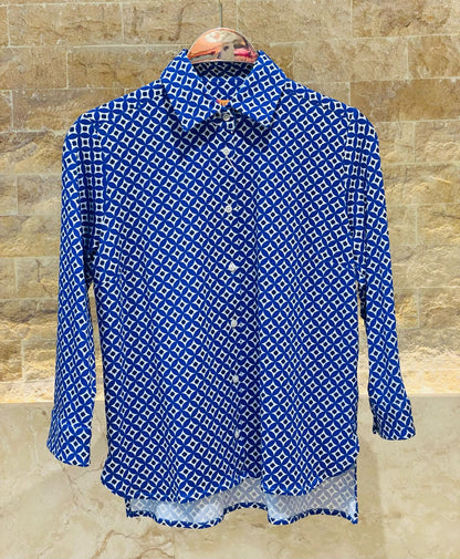Geometric Print Shirt - 32247 - Brown Loft