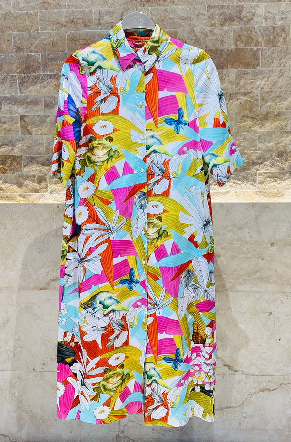 Cotton Printed Midi Dress - 32291