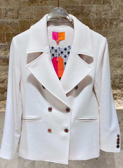 32846 Classic Lapel Collared Double Breasted Sailor Jacket - Brown Loft