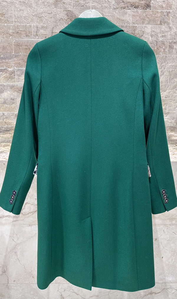 32862 Double Breasted Straight Cut Coat معطف مستقيم الصدر مزدوج القطع