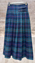 33008 Side Zippered Plaid Pleated Scottish Tartan Skirt - Brown Loft