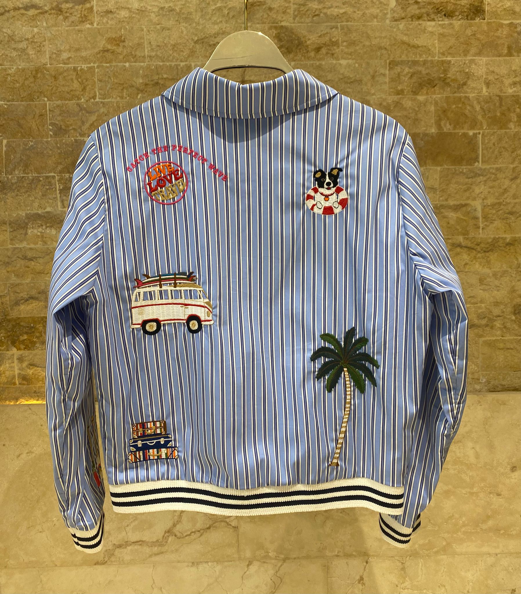 33207 Striped Bomber Jacket - Brown Loft