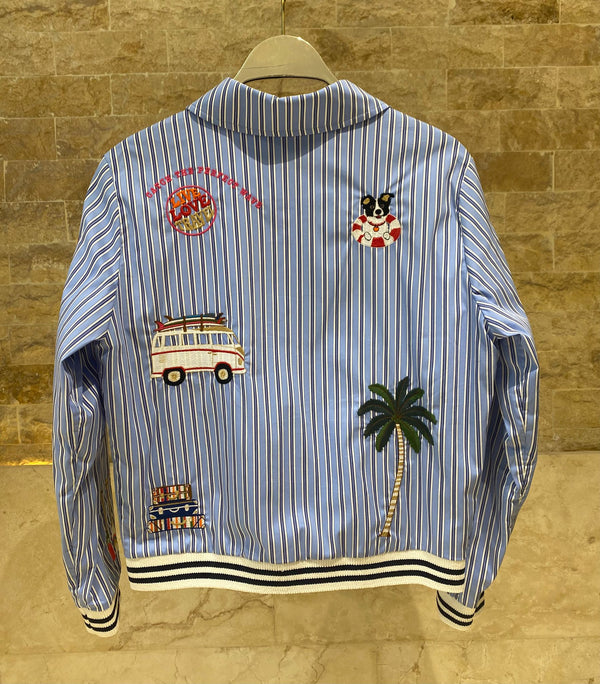 33207 Striped Bomber Jacket