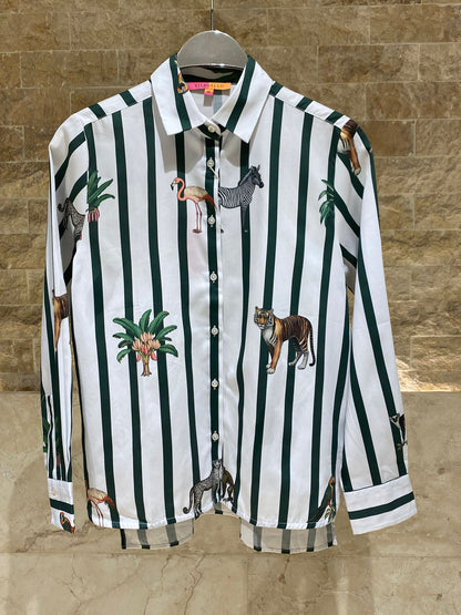 33315 Striped Safari Shirt - Brown Loft