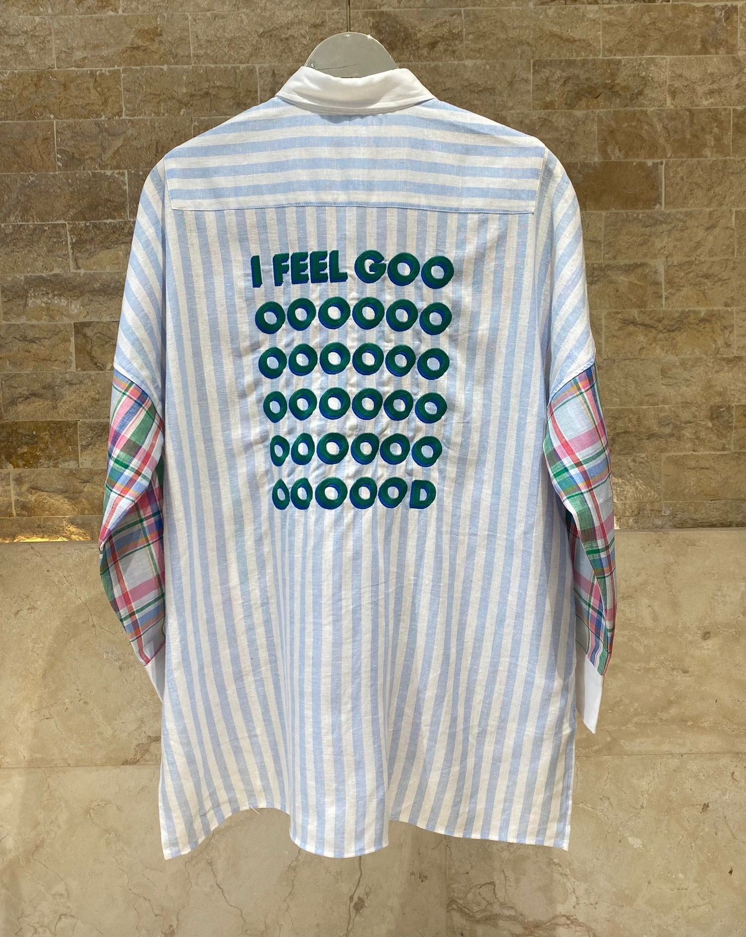 33365 Multicolor Checkered Oversized Shirt - Brown Loft