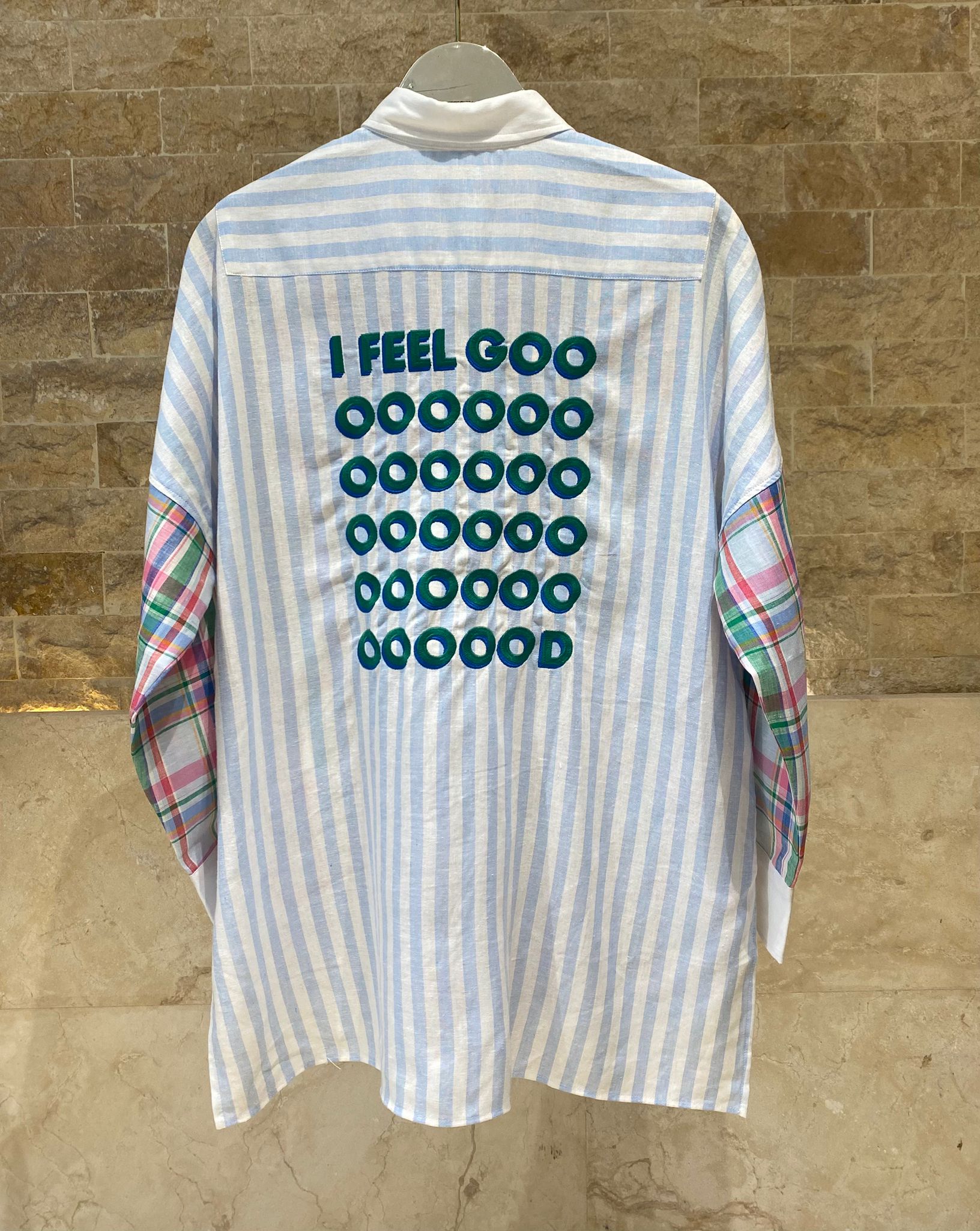 33365 Multicolor Checkered Oversized Shirt - Brown Loft