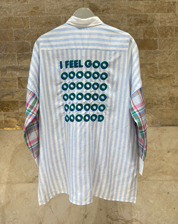33365 Multicolor Checkered Oversized Shirt
