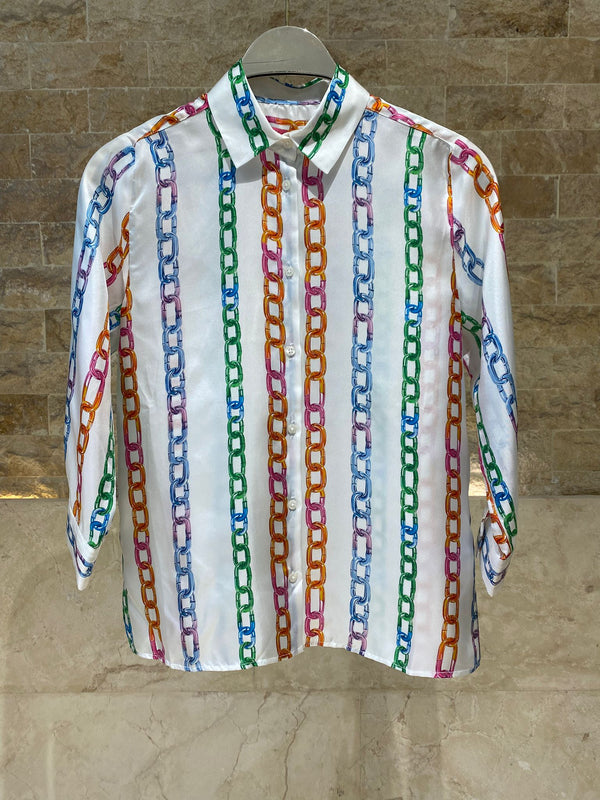 33392 Multicolor Chain Print Shirt