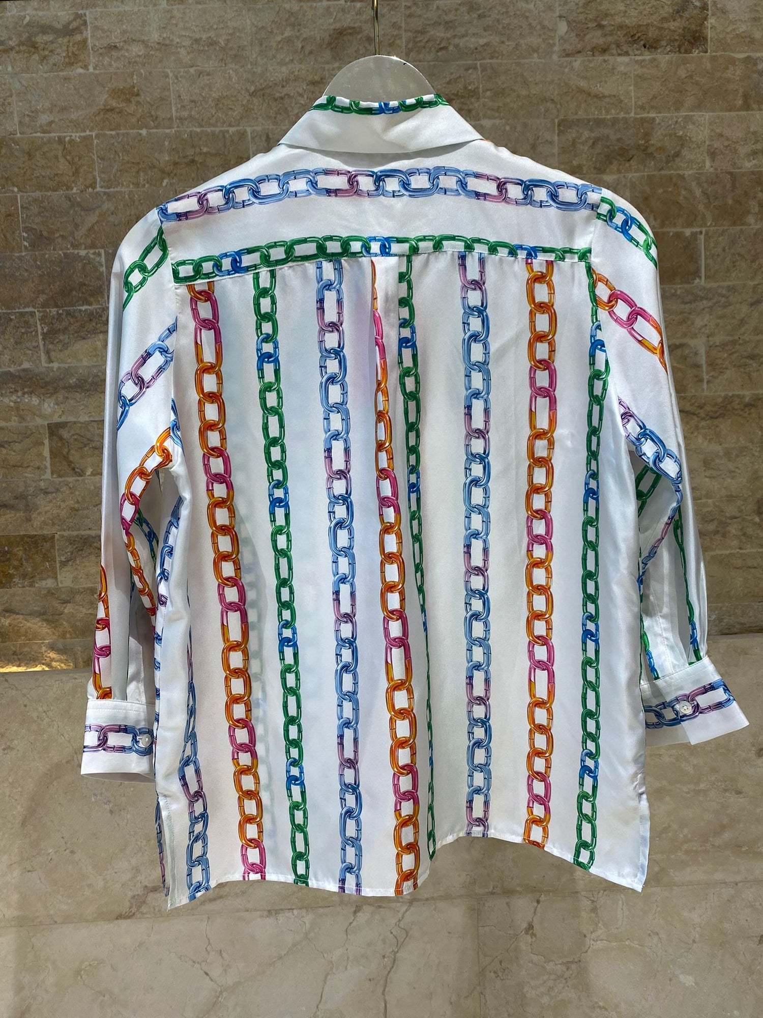 33392 Multicolor Chain Print Shirt - Brown Loft
