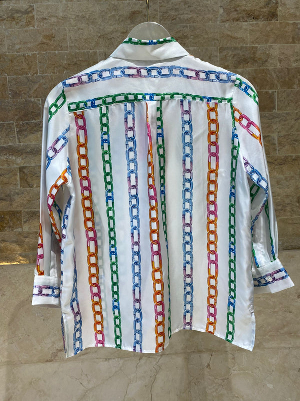 33392 Multicolor Chain Print Shirt