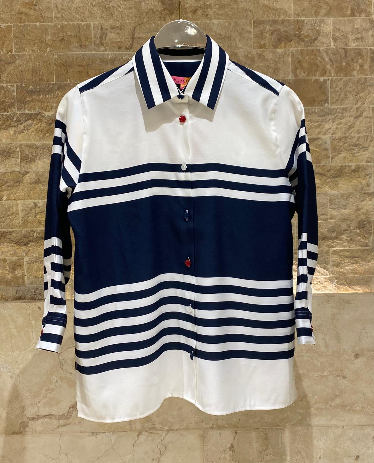 33395 Horizontal Striped Shirt - Brown Loft