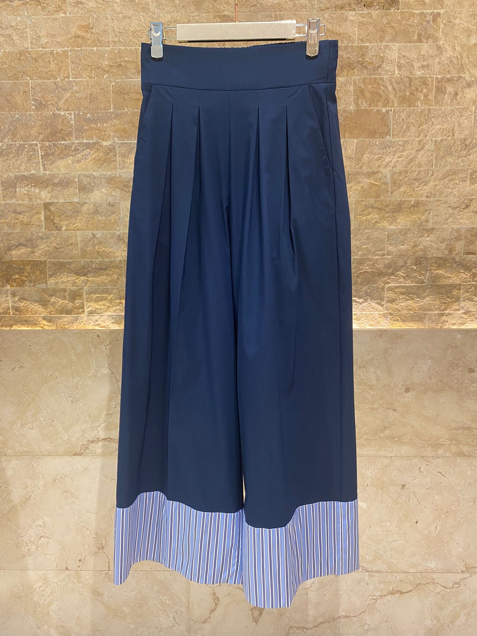 33420 Wide Leg Pleated Culottes Pant - Brown Loft