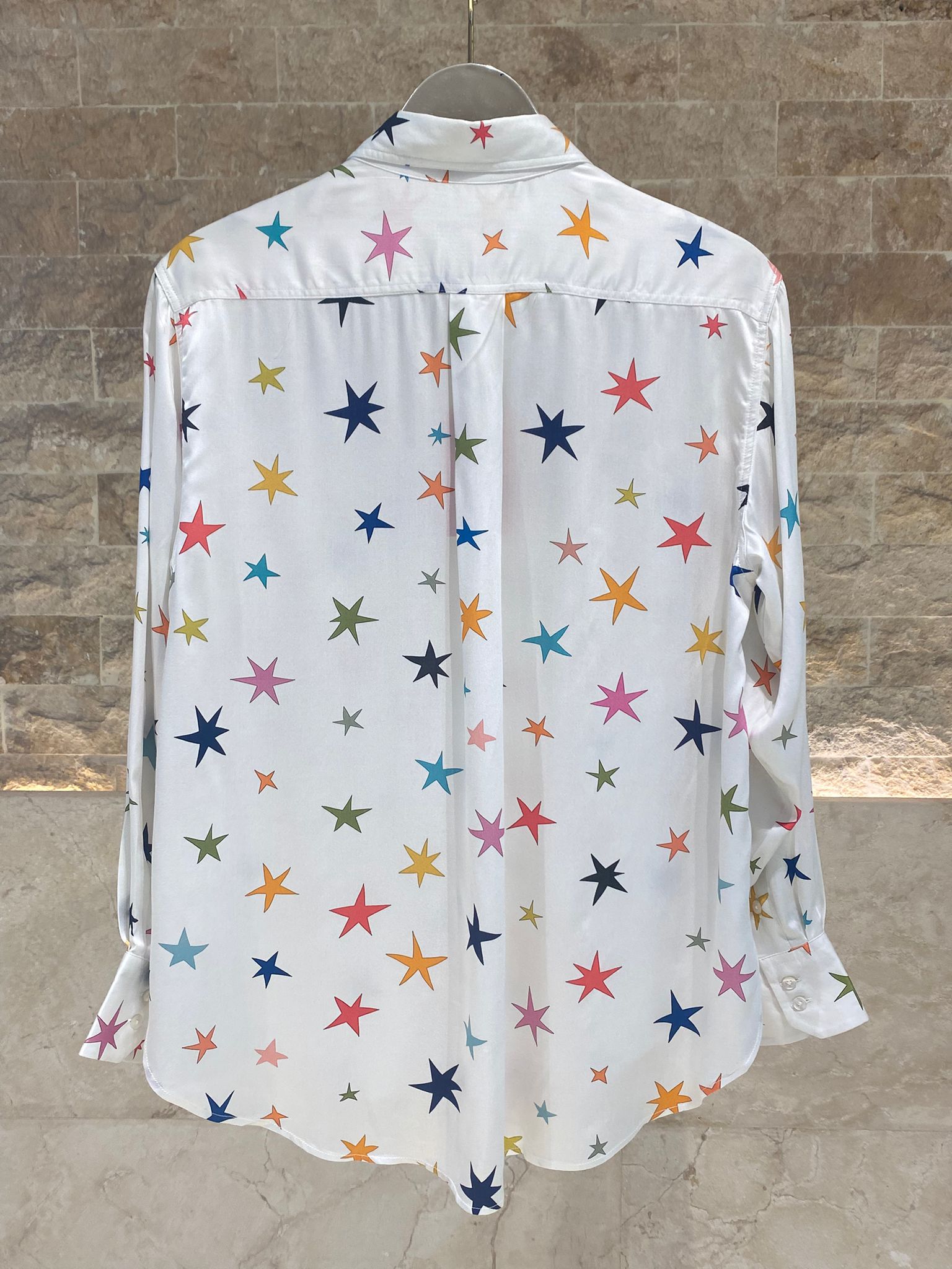 33493 Star Print Viscose Shirt - Brown Loft