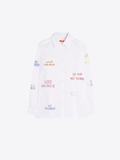 33733 White Herringbone Shirt with Rhinestones