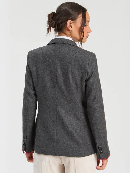 33741 Gray Tweed Hearts Jacket