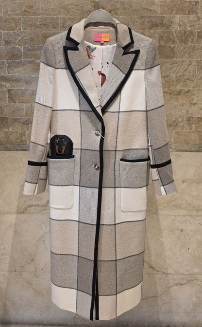 33751 Ecru Plaid Coat