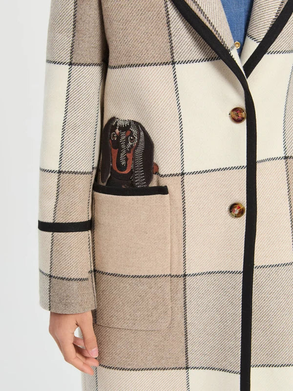 33751 Ecru Plaid Coat