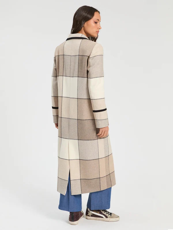 33751 Ecru Plaid Coat