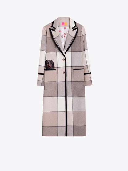 33751 Ecru Plaid Coat