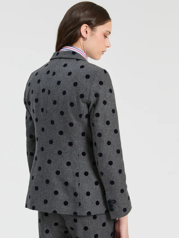 Grey Flocked Polka Dot Jacket 33811