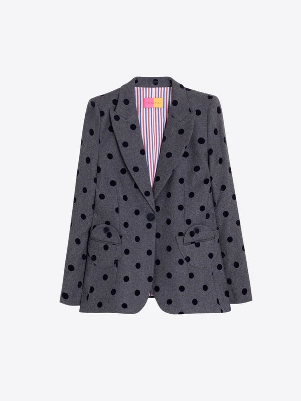 Grey Flocked Polka Dot Jacket 33811