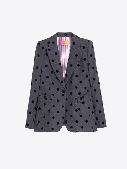 Grey Flocked Polka Dot Jacket 33811