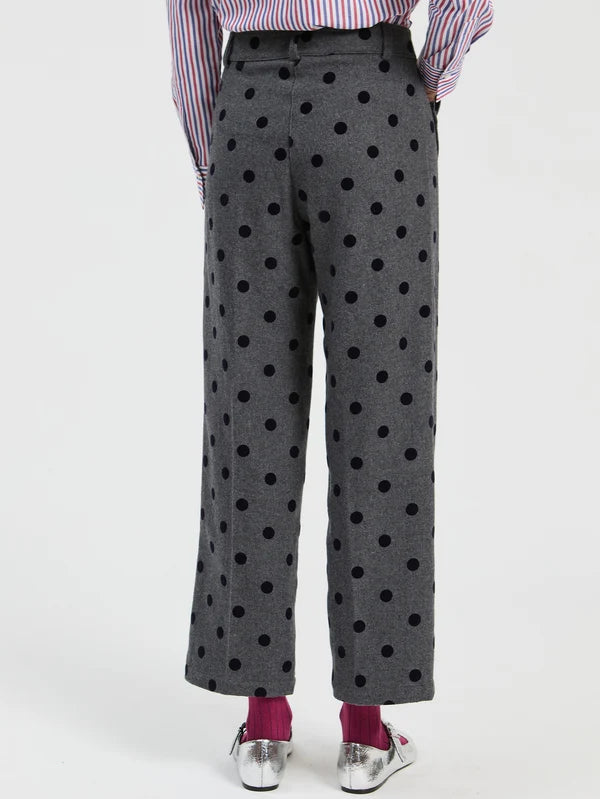 Polka Dot Suit Trousers With Pocket Details 33812