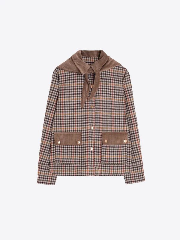 33817 Houndstooth Jacket Removable Hood