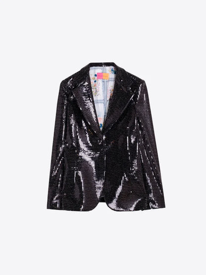 Black Sequin Jacket and Trouser Set 33858/33859
