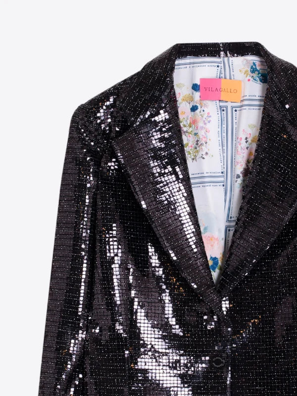 Black Sequin Jacket and Trouser Set 33858/33859