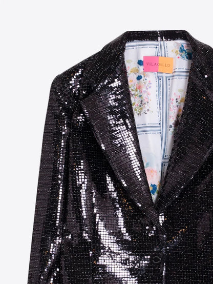 Black Sequin Jacket and Trouser Set 33858/33859