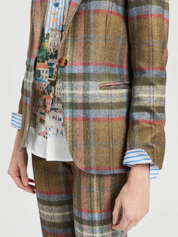 Brown Checked Jacket and Tartan Plaid Trouser Set 33873/33874