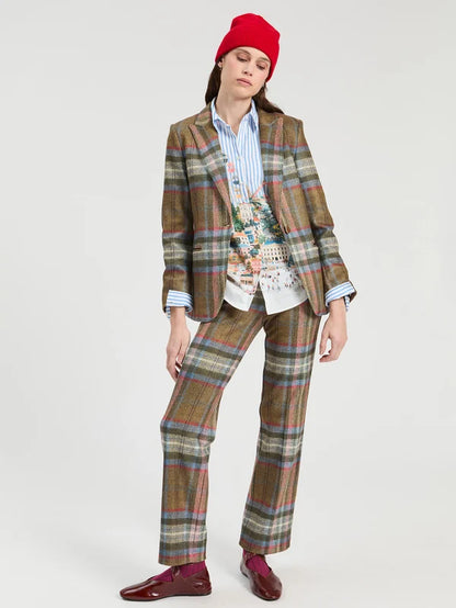 Brown Checked Jacket and Tartan Plaid Trouser Set 33873/33874
