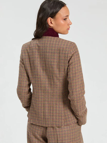 Burgundy Houndstooth Jacket 33903